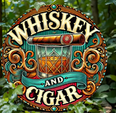 Whiskey and Cigar Aluminium Wall Art  Decor